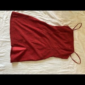 Princess Polly US 4 red print dress with zipper worn once